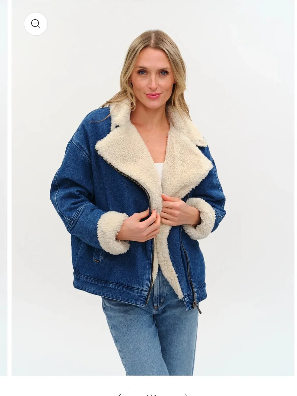 Six Fifty Williston Denim Sherpa-Lined Jacket in Blue Women’s XS/S